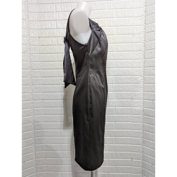 Niki by Niki Lavis Women's Black Satin Sleeveless Mini Dress Size 4 NWT - Picture 6 of 8